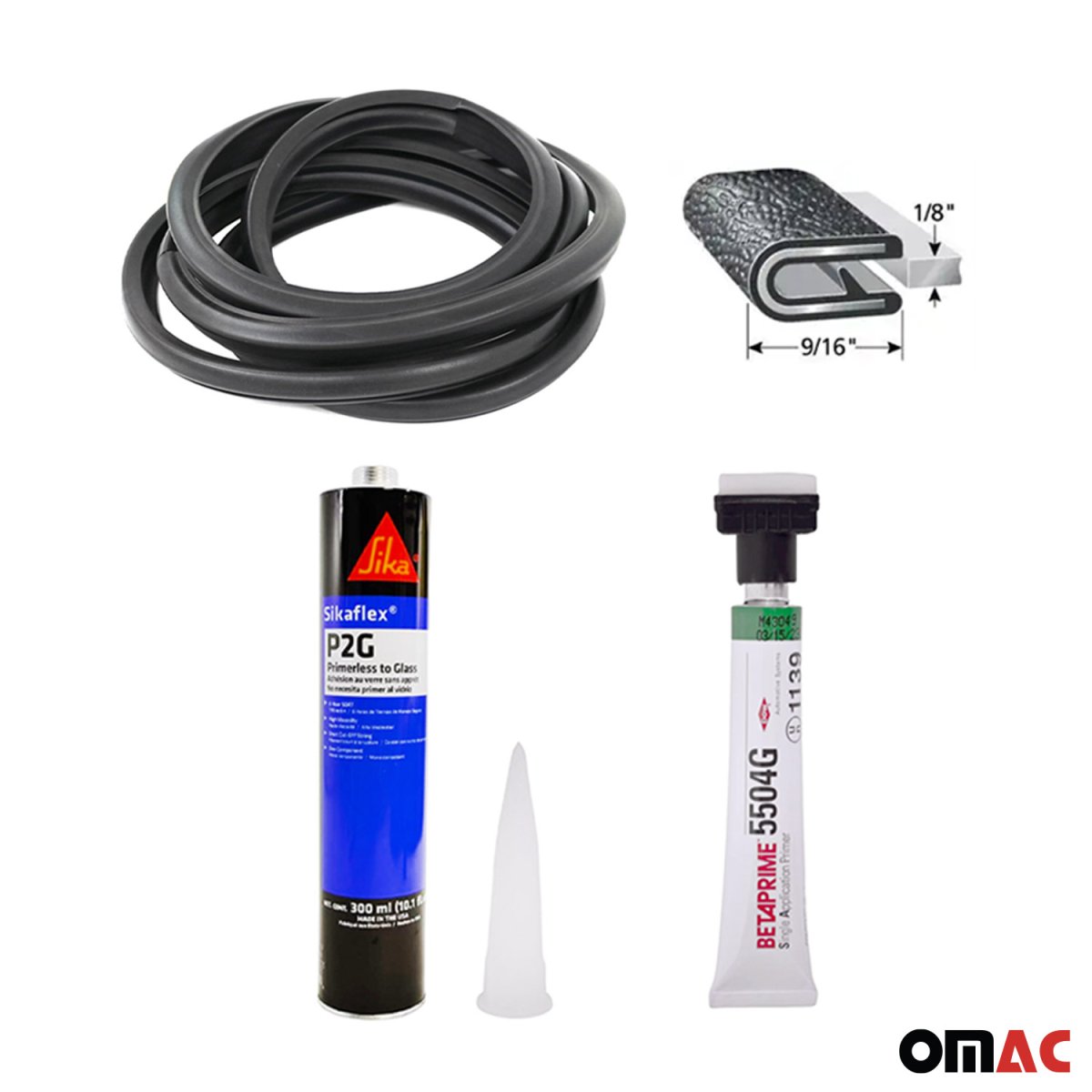 Glass Set - Right (Sliding Door) - Omac - Trim Primer Glue + Middle Side Fixed Glass